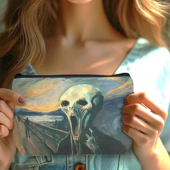 Cosmetic Bag Makeup vincent van gogh the scream Pouch Travel Storage Art Horror - Picture 2 of 3